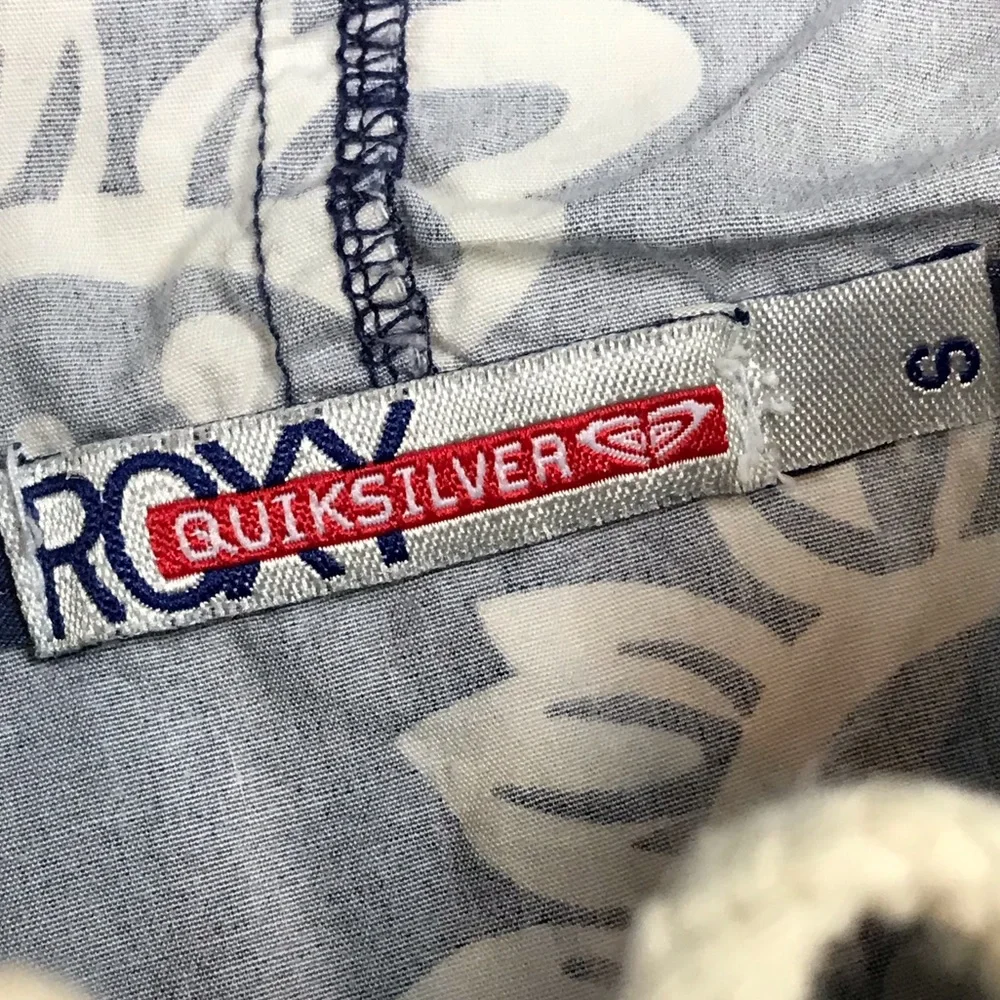 Quicksilver Roxy Women’s Vintage Full Zip Blue Hooded Lightweight Floral Jacket - Picture 4 of 9